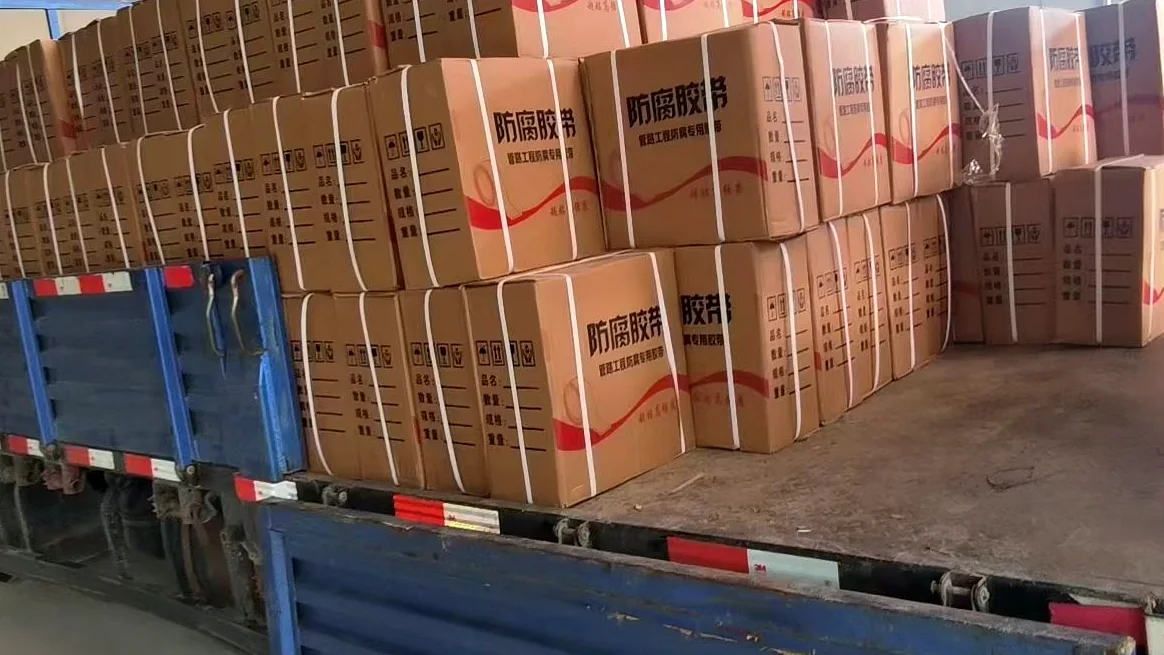 Real anti-corrosion tape cartons loaded on a truck